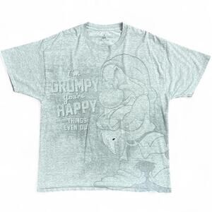 Disney Parks Men’s Grumpy “I’m Grumpy Your Happy” Grey Graphic T-Shirt Size XL